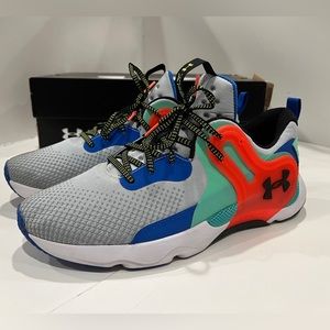 Under Armour Men's UA HOVR Apex 3 Trainer Shoe Size 12 Gray Red Blue